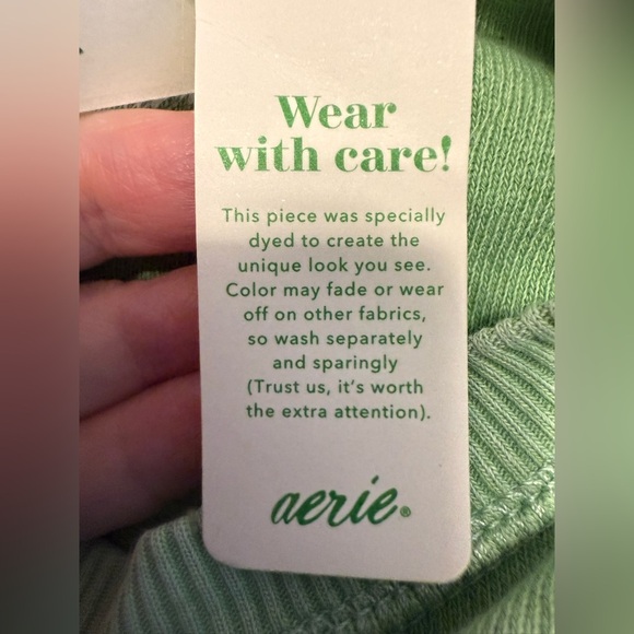 Aerie Take It Easy Tiger 100% Cotton Green Sweatshirt NWT XL - Picture 9 of 10